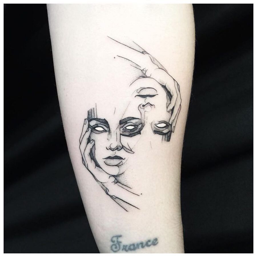 creative gemini sign tattoo