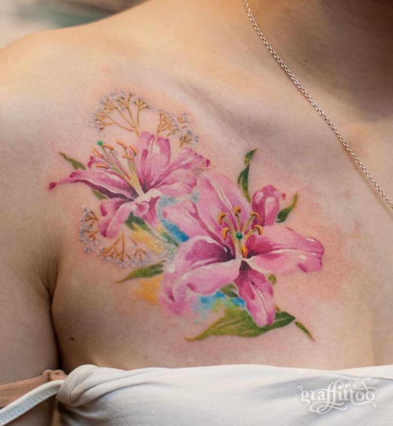 Lily Shoulder Tattoos Meaning Ideas Designs (189)