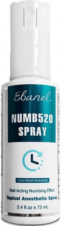 Ebanel 5% Lidocaína spray força máxima, spray anestésico 2,4 Fl Oz