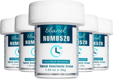 Ebanel 5 Pack 5% Lidocaína Creme Numbing Tópico Força Máxima