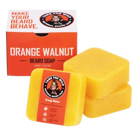 Tame's Orange Walnut Beard Soap Works As A Natural Beard Wash