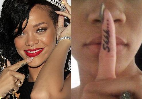 Rihanna Tattoos Shh