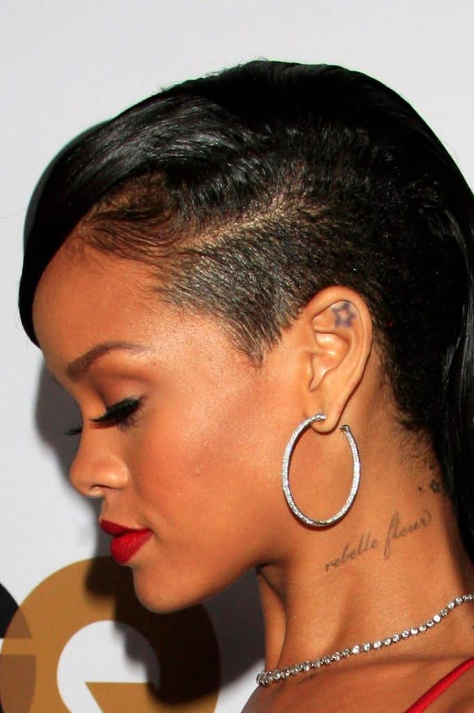 Rihanna Tattoos Ear Star