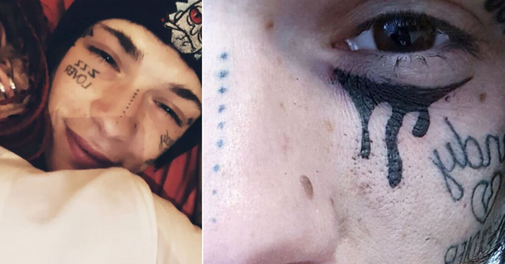 Lil Xan Nose Dots Tattoo