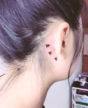 Behind The Ear Tattoos Designs 18