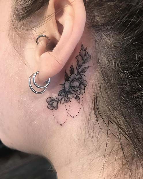Behind The Ear Tattoos Designs 2