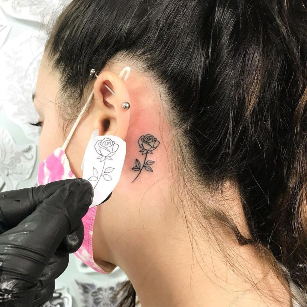 Behind The Ear Tattoo 114